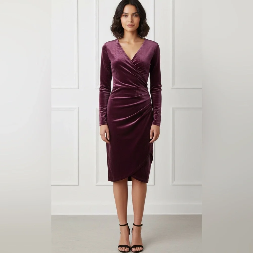 aritzia long sleeve wrap dress Saturn Longsleeve Midi Dress